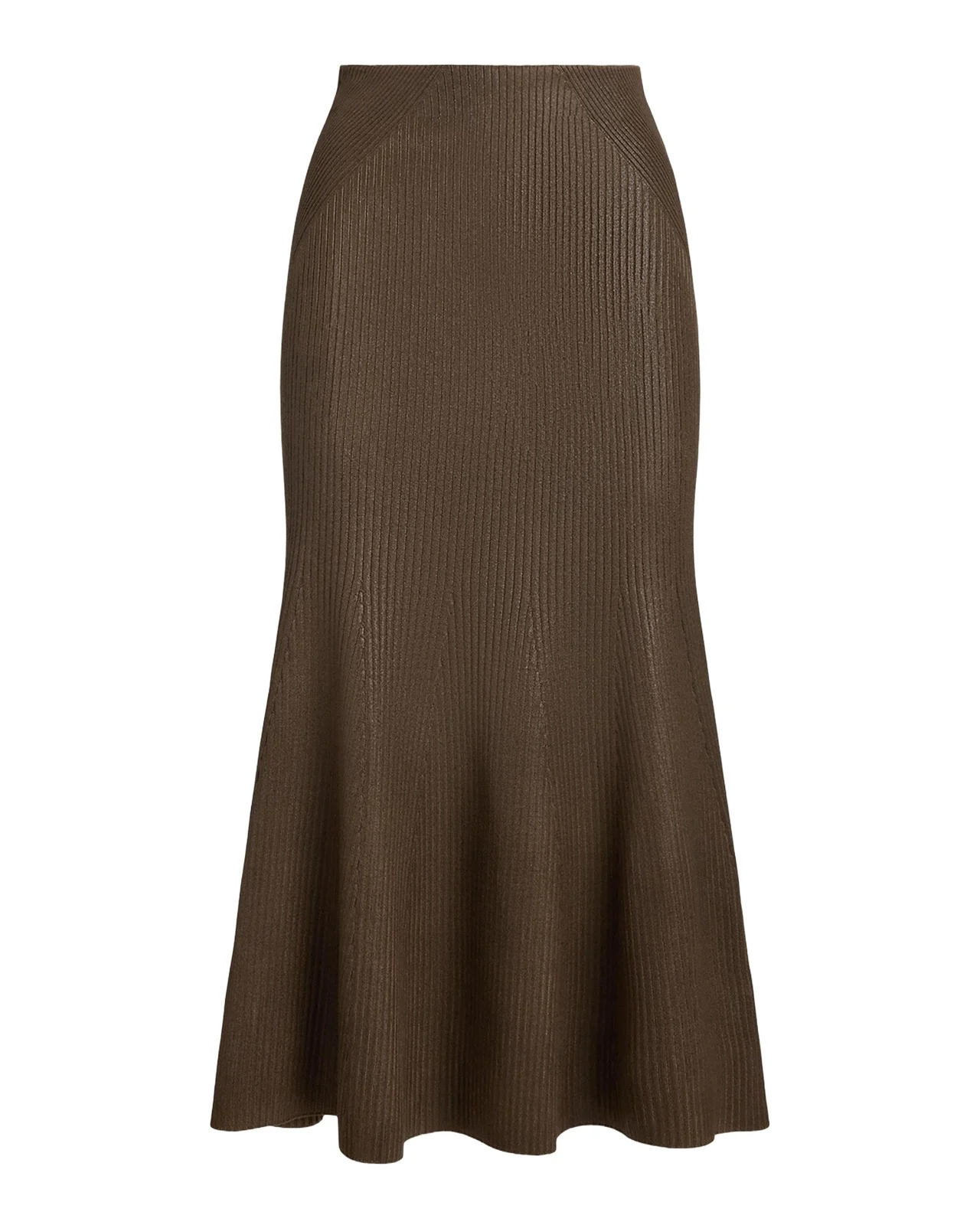 Adrianna Foiled Rib-Knit Sweater Skirt
