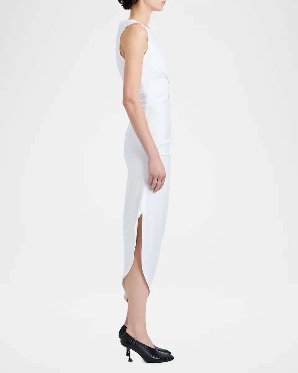 Proenza Schouler Zafira Sleeveless Draped Cotton Asymmetric Midi Dress | Thumbnail 5 Proenza Schouler Zafira Sleeveless Draped Cotton Asymmetric Midi Dress | Thumbnail 5