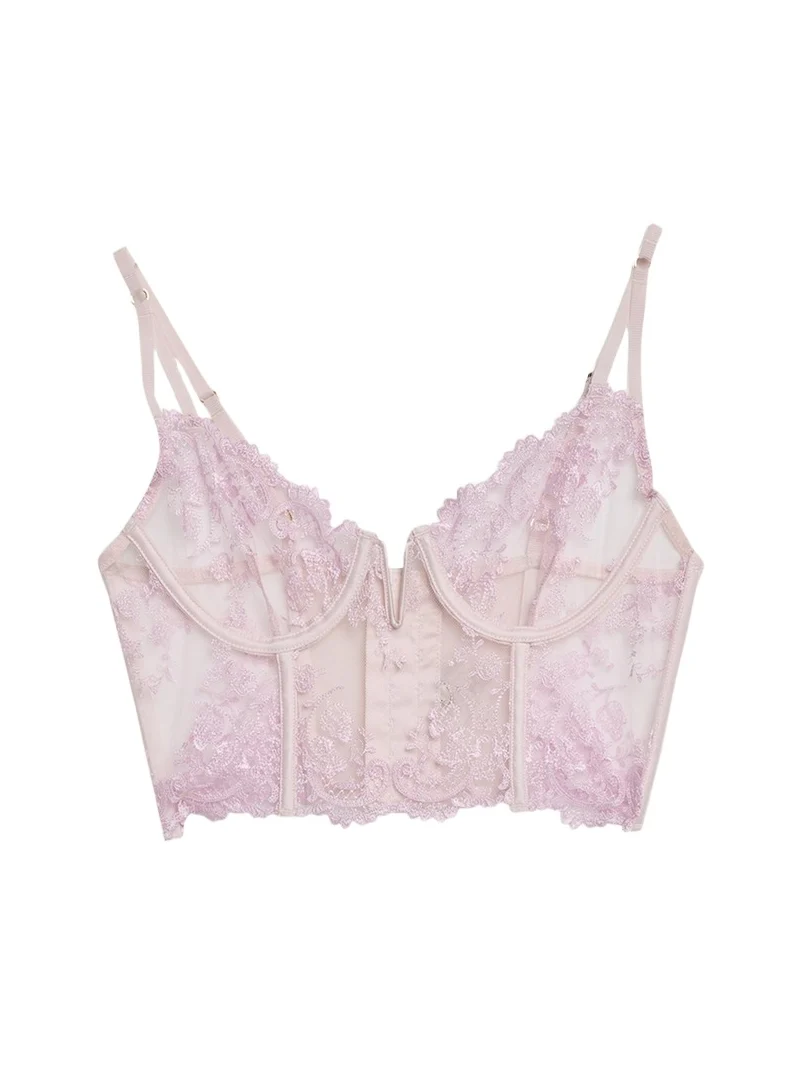 Kiki de Montparnasse Juliette Longline Floral Lace Bra