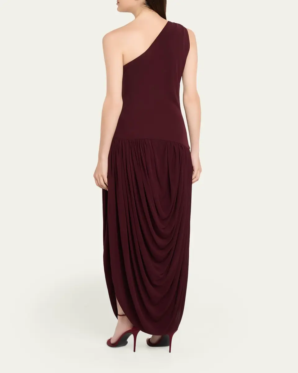 Brandon Maxwell Mila Draped One-Shoulder Maxi Dress | Thumbnail 3