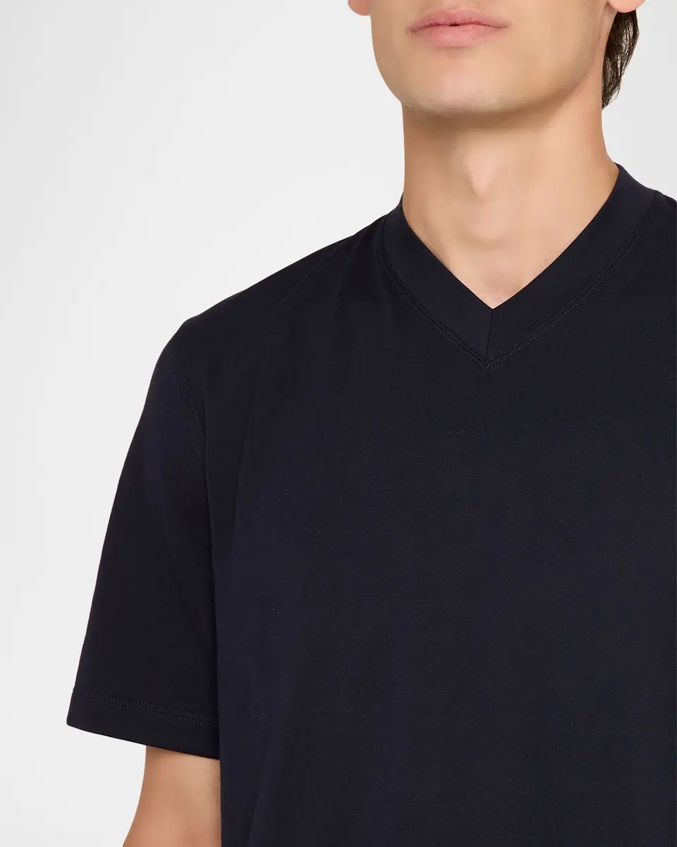 Brunello Cucinelli Men's Cotton V-Neck T-Shirt | Thumbnail 5