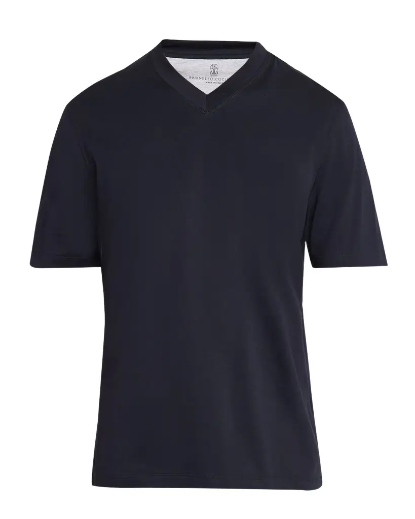 Brunello Cucinelli Men's Cotton V-Neck T-Shirt
