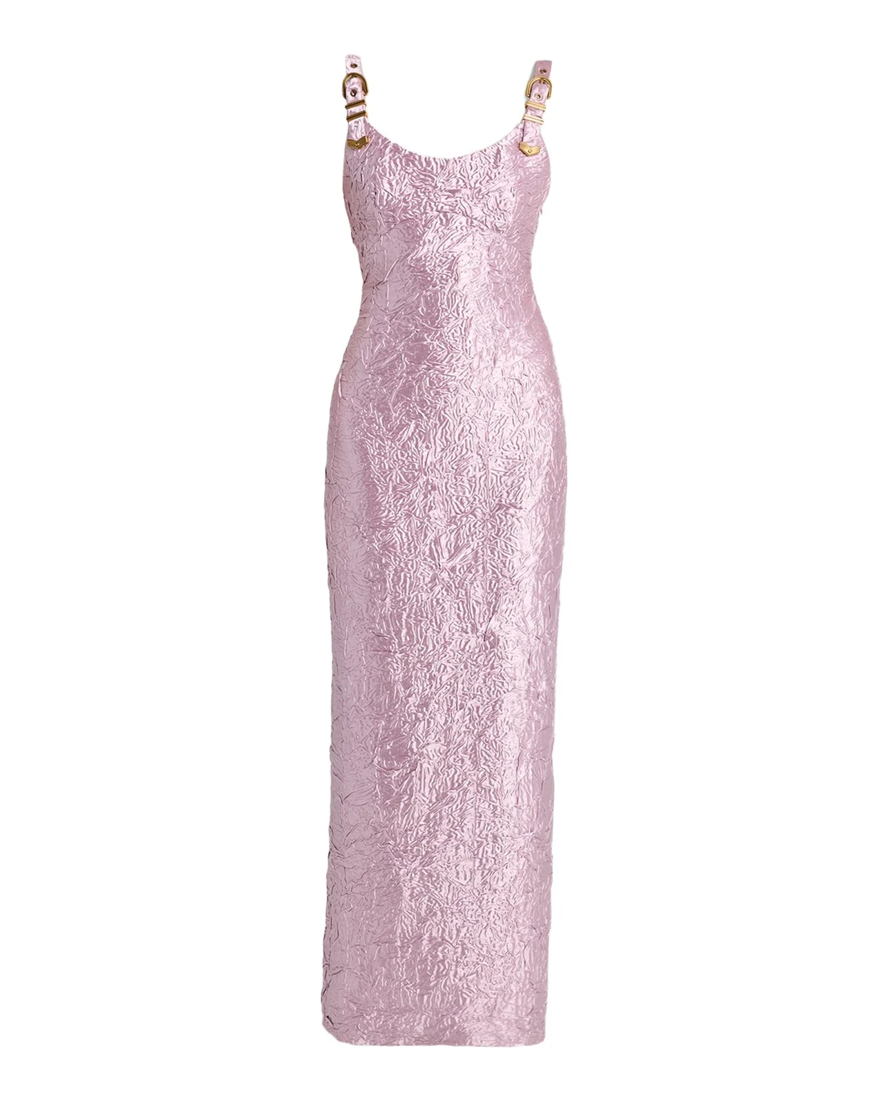 Crushed Silk-Satin Buckle Gown Crushed Silk-Satin Buckle Gown