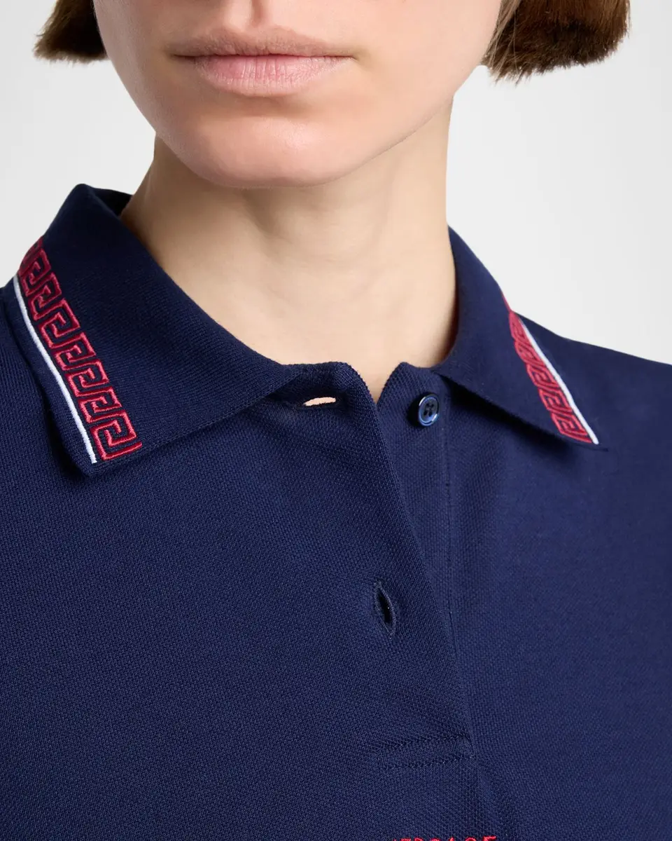 Versace Embroidered Knit Mini Polo Dress | Thumbnail 5 Versace Embroidered Knit Mini Polo Dress | Thumbnail 5
