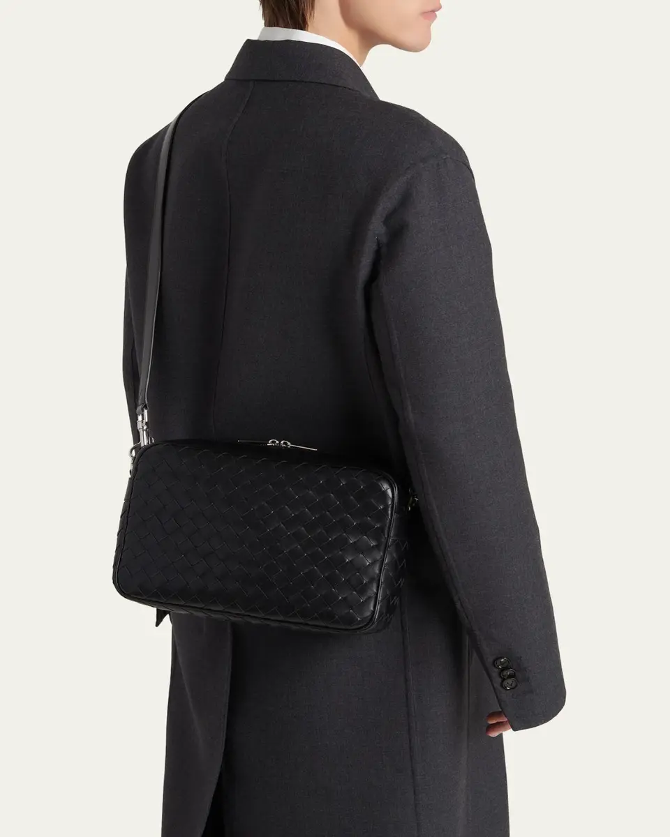 Bottega Veneta Men's Intrecciato Medium Crossbody Bag | Thumbnail 2 Bottega Veneta Men's Intrecciato Medium Crossbody Bag | Thumbnail 2