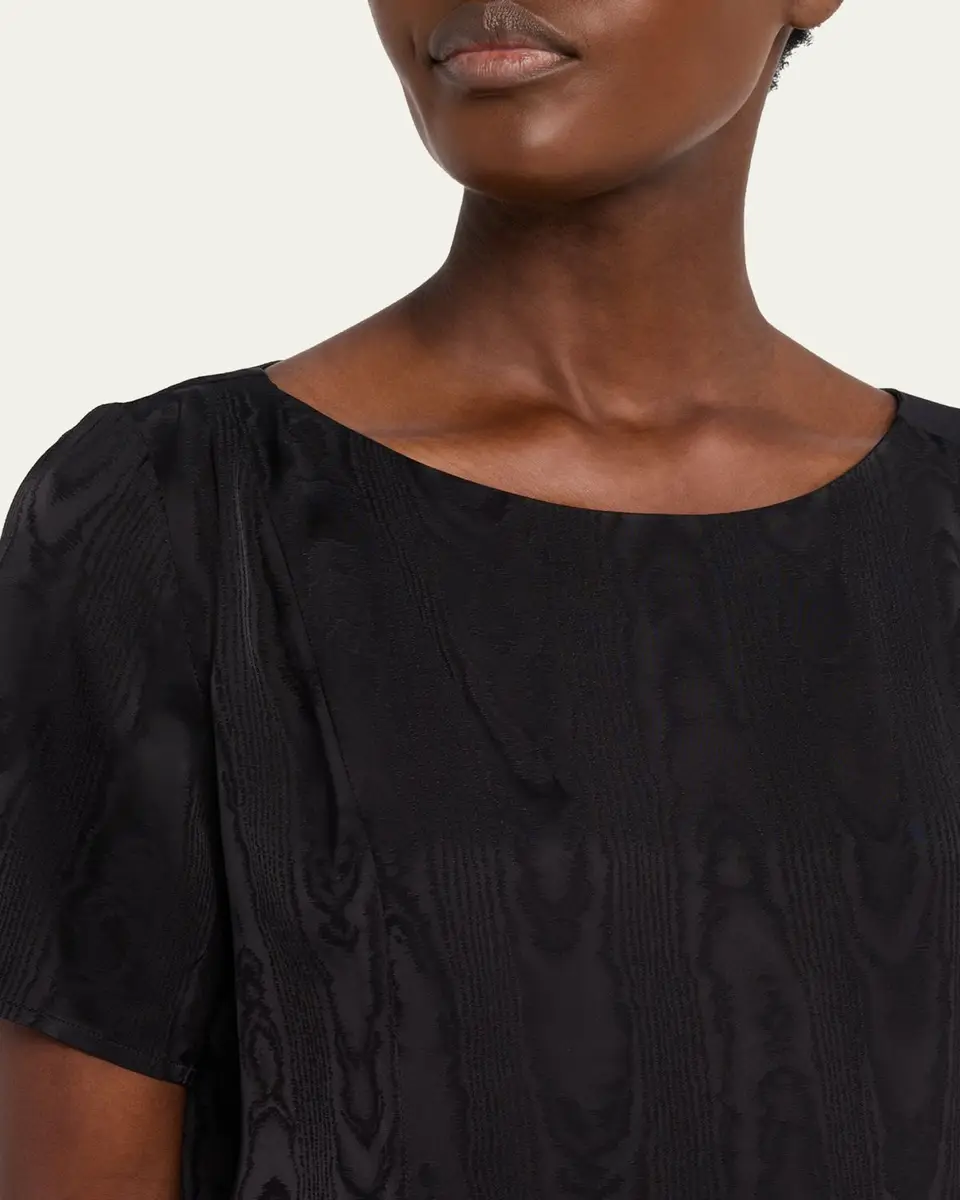 Dries Van Noten Caressa Moire Short-Sleeve Blouse | Thumbnail 5 Dries Van Noten Caressa Moire Short-Sleeve Blouse | Thumbnail 5