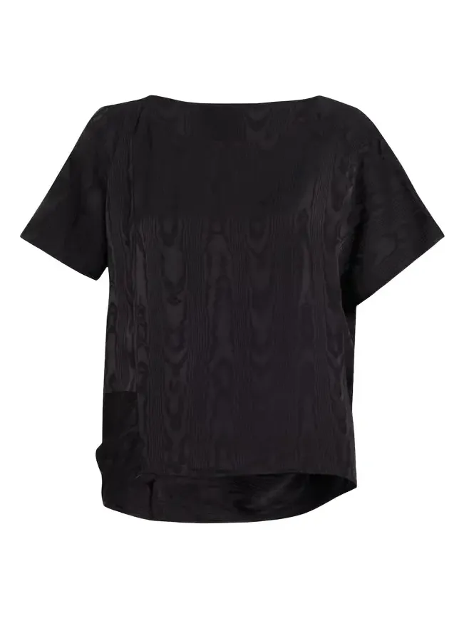 Dries Van Noten Caressa Moire Short-Sleeve Blouse