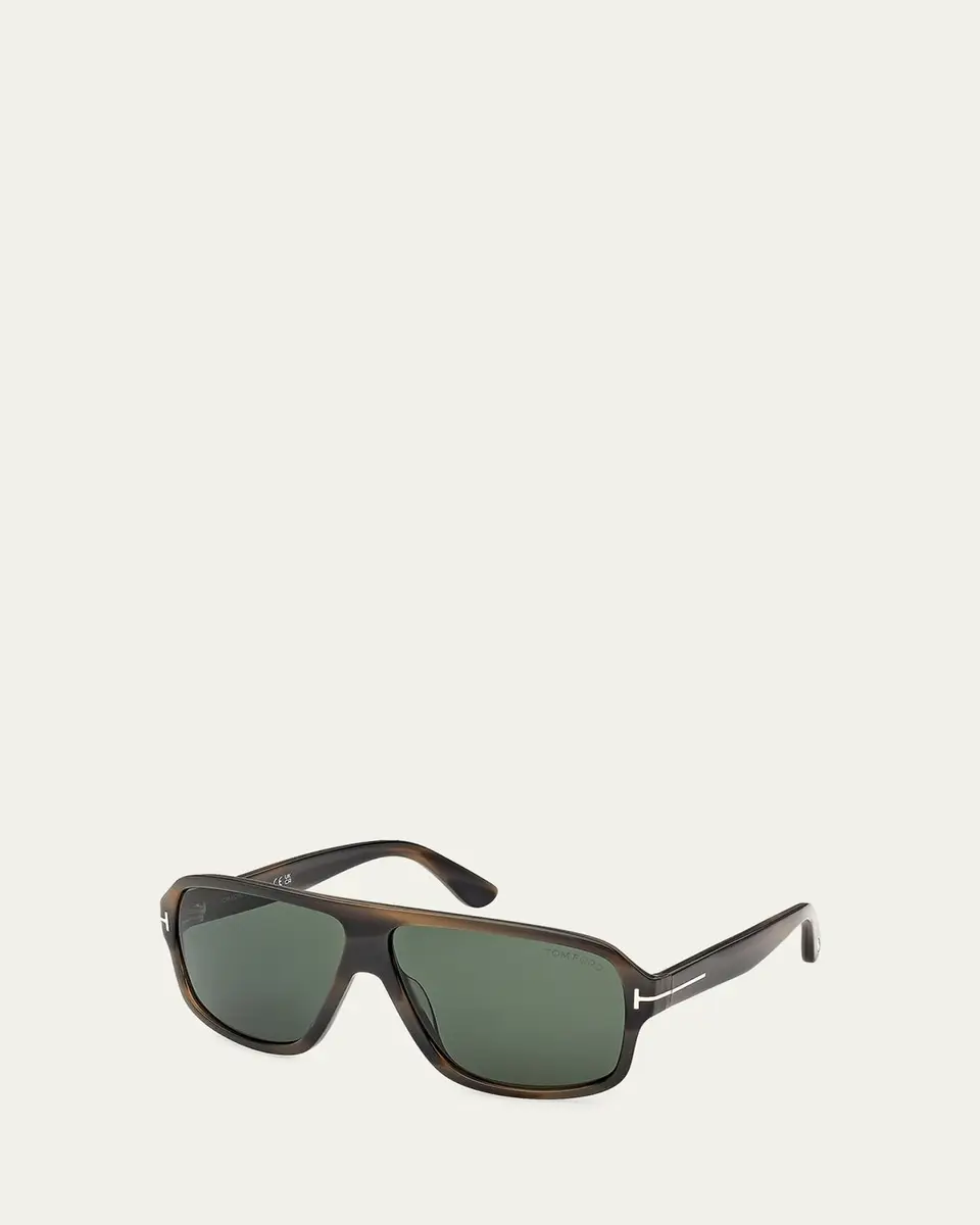 Tom Ford Men's William-02 Acetate Rectangle Sunglasses | Thumbnail 2