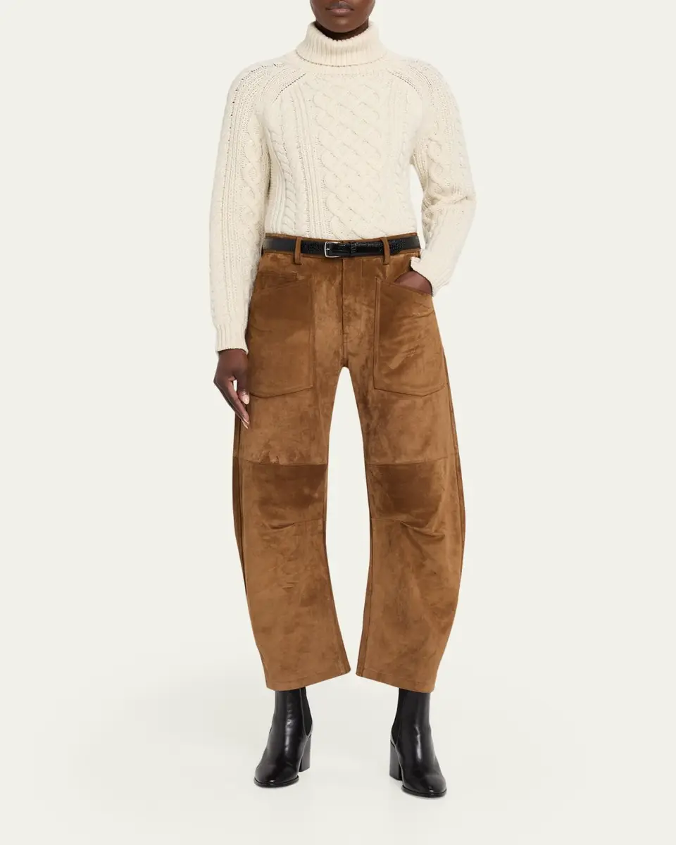 Nili Lotan Ezren Cable-Knit Wool Turtleneck Sweater | Thumbnail 2