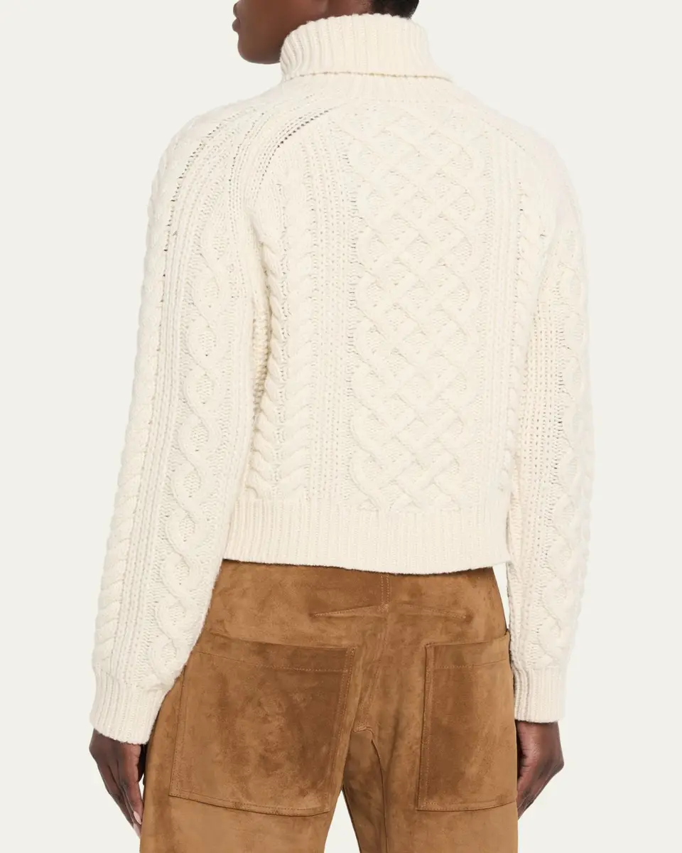 Nili Lotan Ezren Cable-Knit Wool Turtleneck Sweater | Thumbnail 3