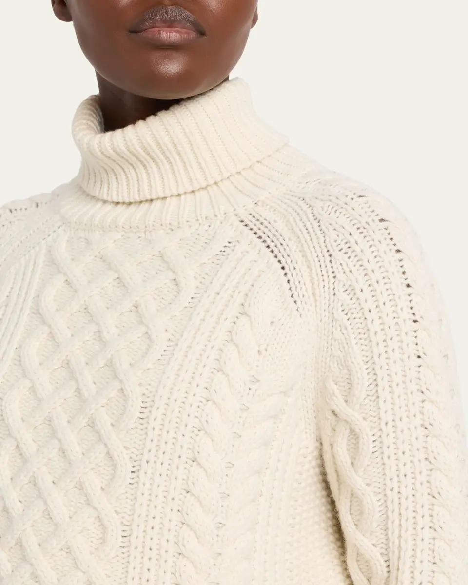 Nili Lotan Ezren Cable-Knit Wool Turtleneck Sweater | Thumbnail 5