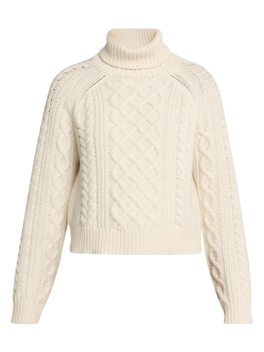 Ezren Cable-Knit Wool Turtleneck Sweater Ezren Cable-Knit Wool Turtleneck Sweater