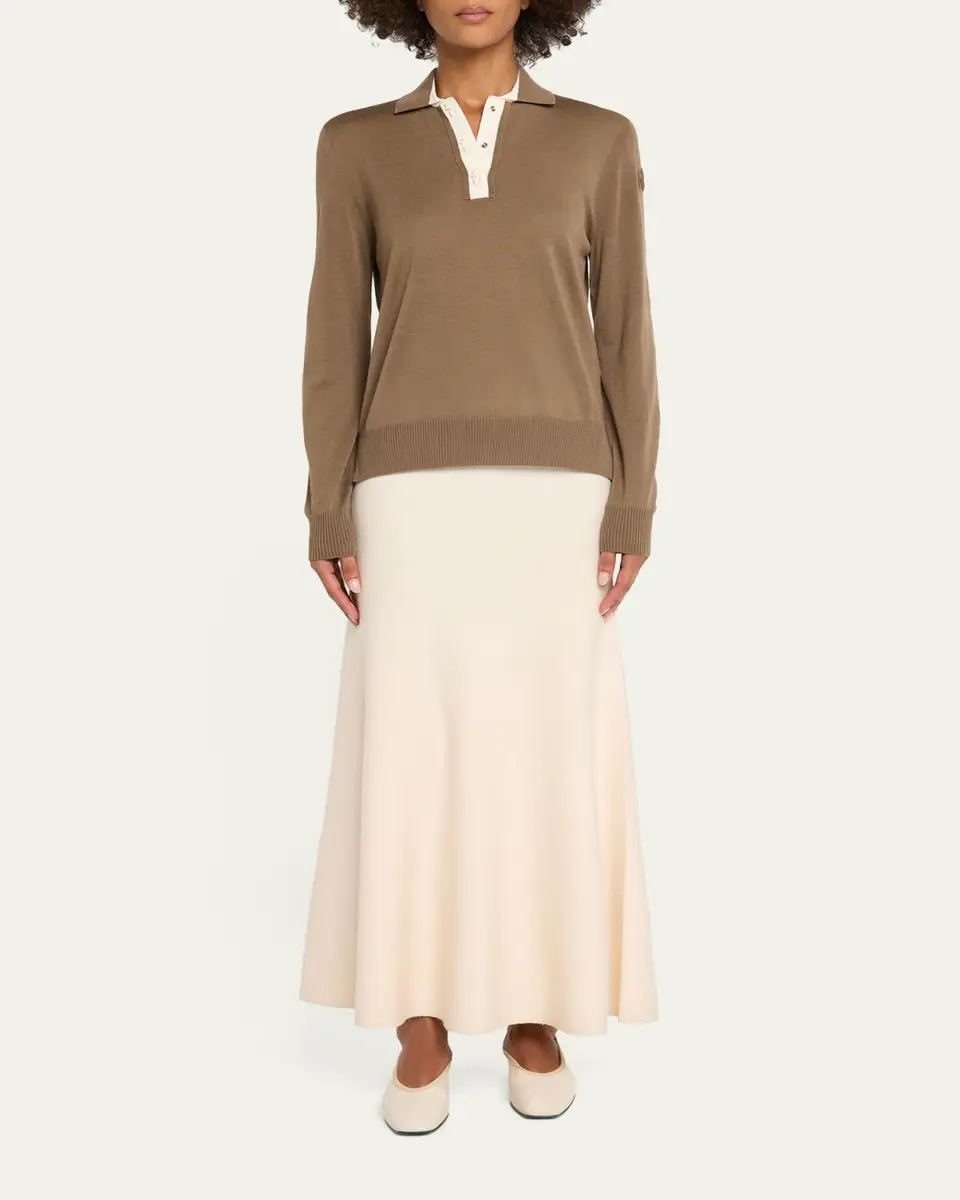 Moncler Long-Sleeve Polo Shirt | Thumbnail 2 Moncler Long-Sleeve Polo Shirt | Thumbnail 2