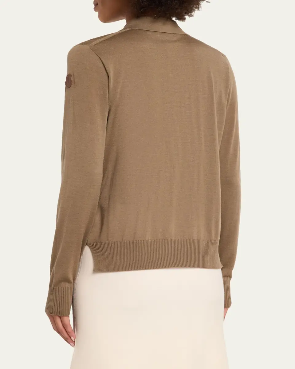 Moncler Long-Sleeve Polo Shirt | Thumbnail 3 Moncler Long-Sleeve Polo Shirt | Thumbnail 3