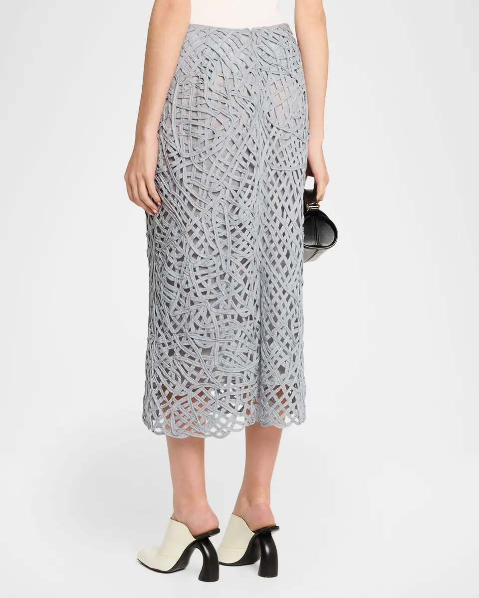 Diotima Marseille Openwork Knit Midi Skirt | Thumbnail 3