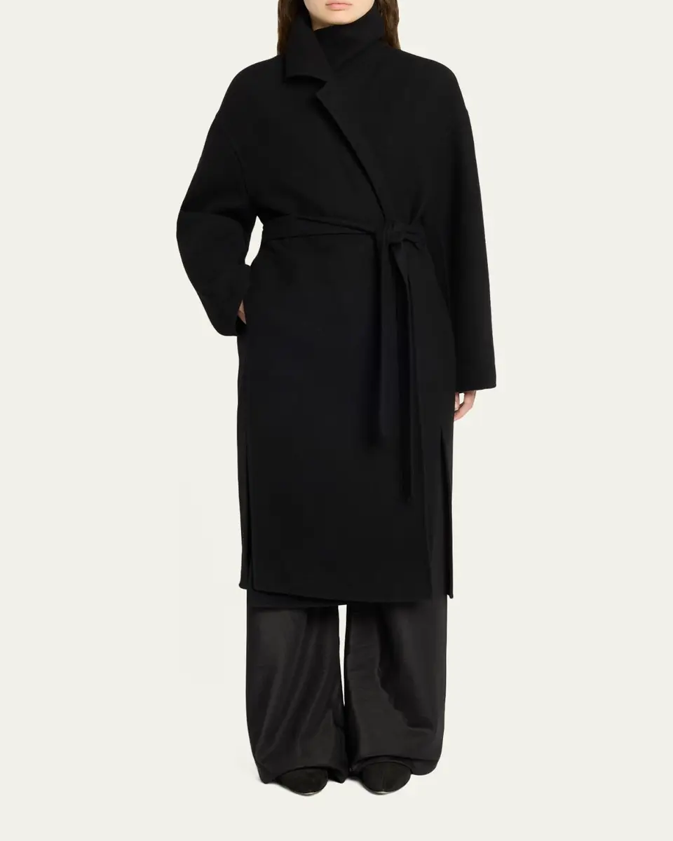 The Row Ciara Wool-Cashmere Belted Wrap Coat | Thumbnail 2 The Row Ciara Wool-Cashmere Belted Wrap Coat | Thumbnail 2