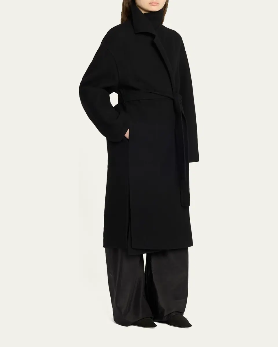 The Row Ciara Wool-Cashmere Belted Wrap Coat | Thumbnail 4 The Row Ciara Wool-Cashmere Belted Wrap Coat | Thumbnail 4