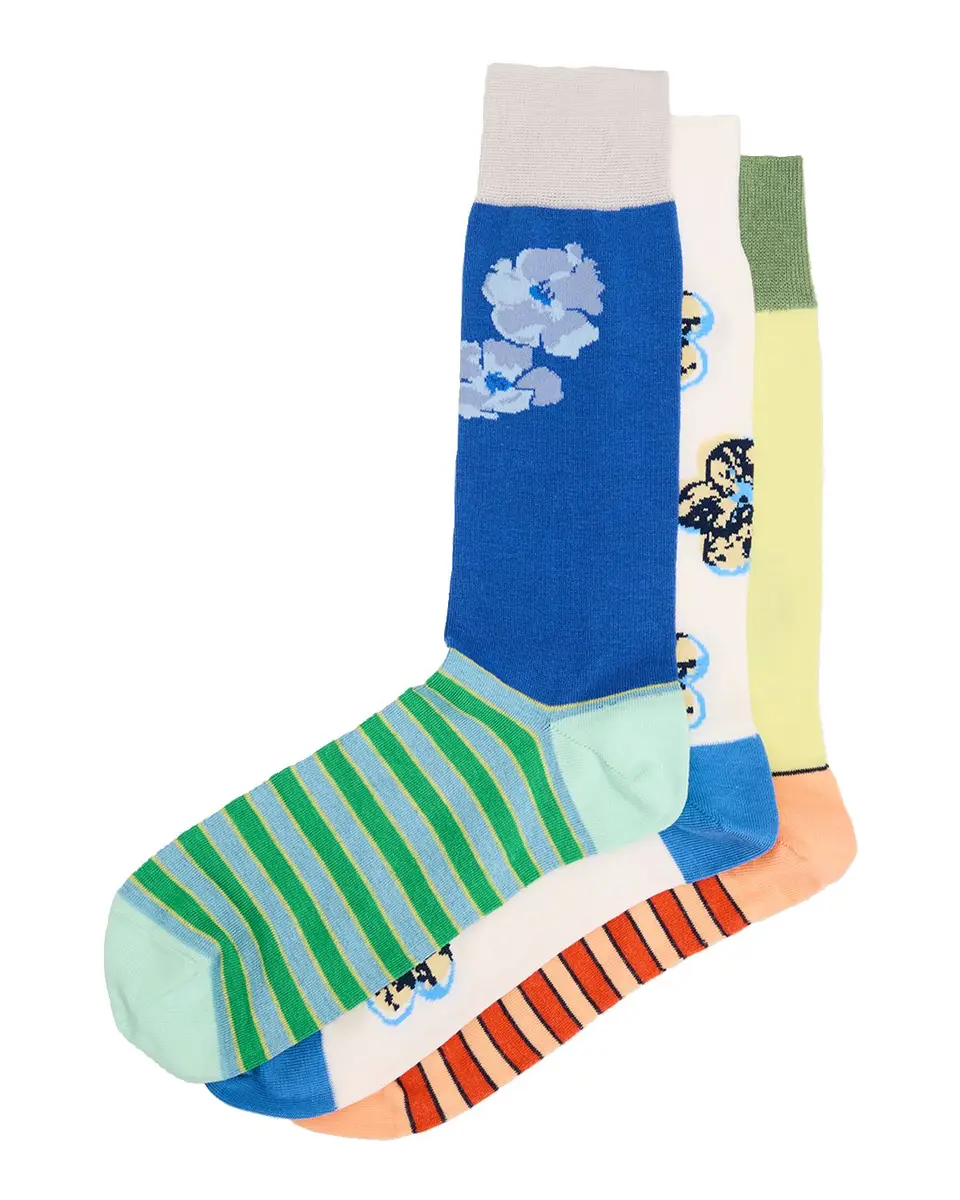 Paul Smith Men's Multi-Floral Variety 3-Pack Mid-Calf Socks | Thumbnail 3 Paul Smith Men's Multi-Floral Variety 3-Pack Mid-Calf Socks | Thumbnail 3