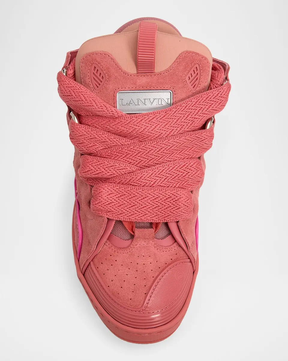 Lanvin Men's Curb Tonal Suede and Mesh Sneakers | Thumbnail 4 Lanvin Men's Curb Tonal Suede and Mesh Sneakers | Thumbnail 4