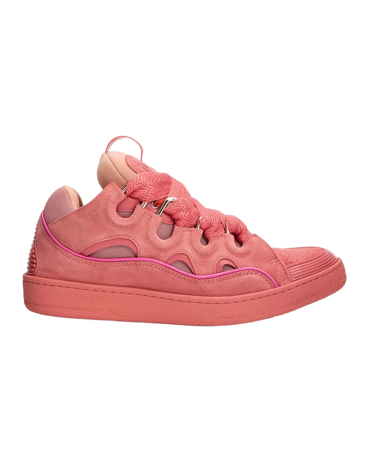 Lanvin Men's Curb Tonal Suede and Mesh Sneakers