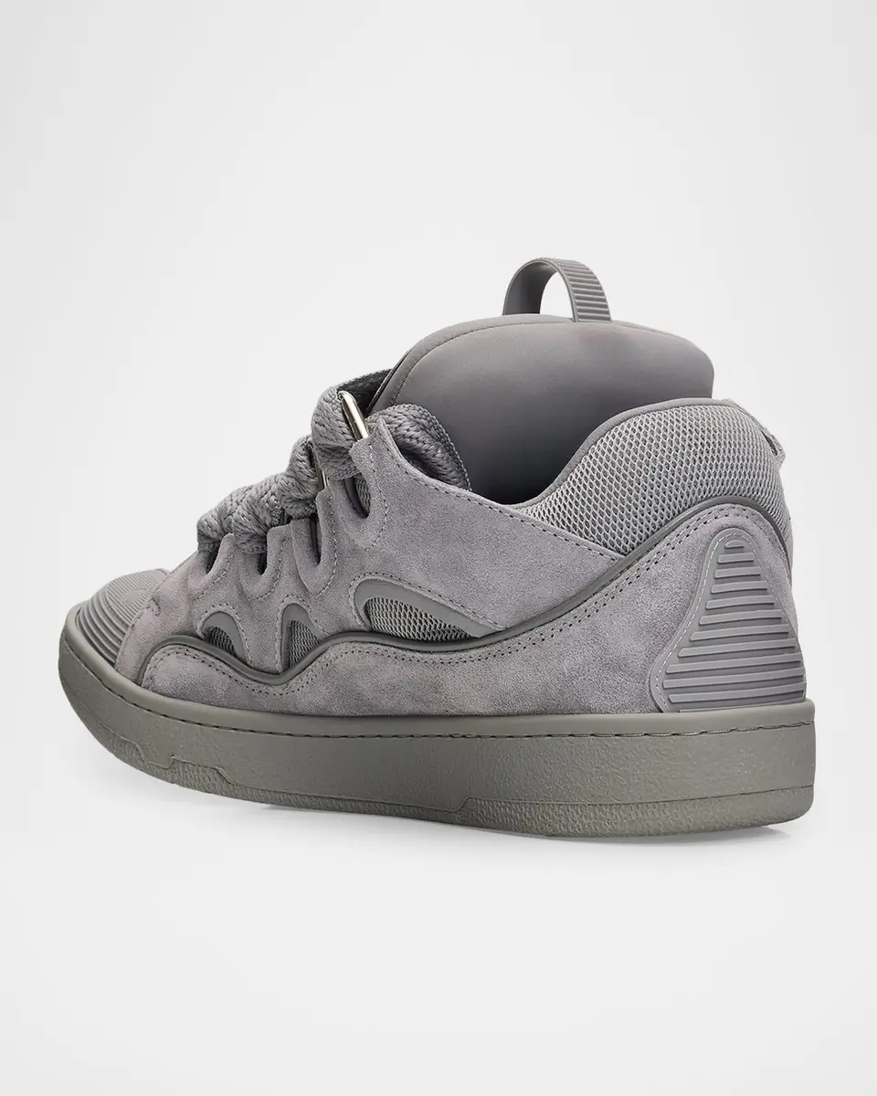 Lanvin Men's Curb Tonal Suede and Mesh Sneakers | Thumbnail 2 Lanvin Men's Curb Tonal Suede and Mesh Sneakers | Thumbnail 2