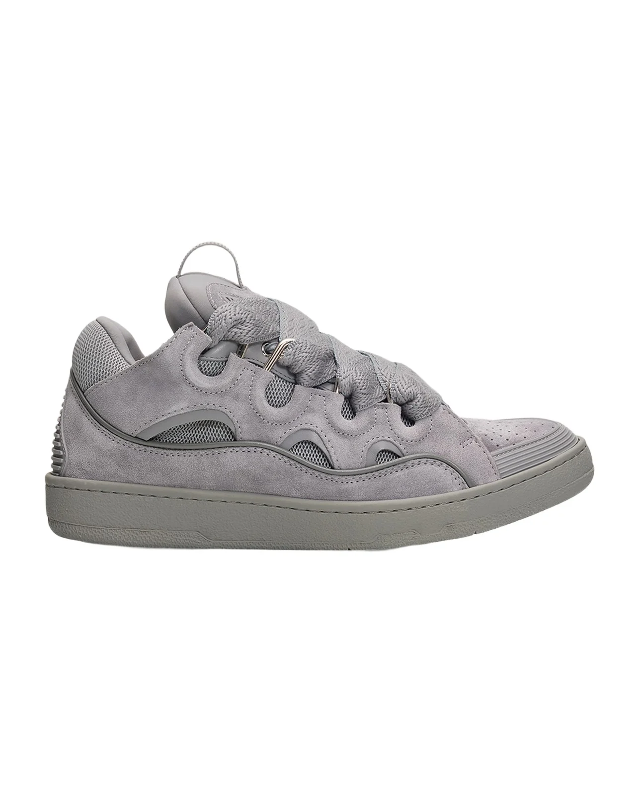 Lanvin Men's Curb Tonal Suede and Mesh Sneakers
