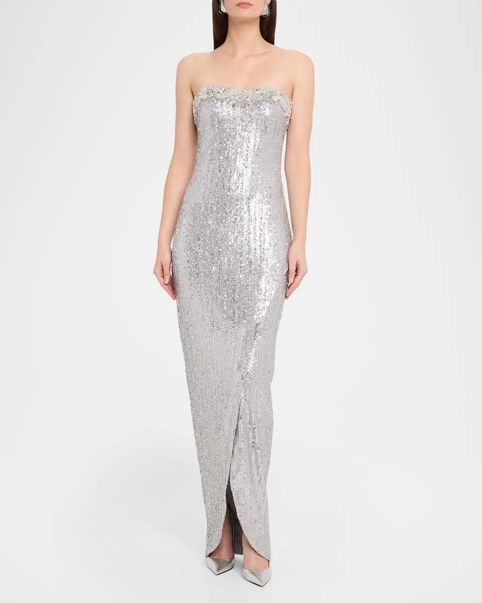 PAMELLA ROLAND Strapless Sequined Column Gown | Thumbnail 2 PAMELLA ROLAND Strapless Sequined Column Gown | Thumbnail 2