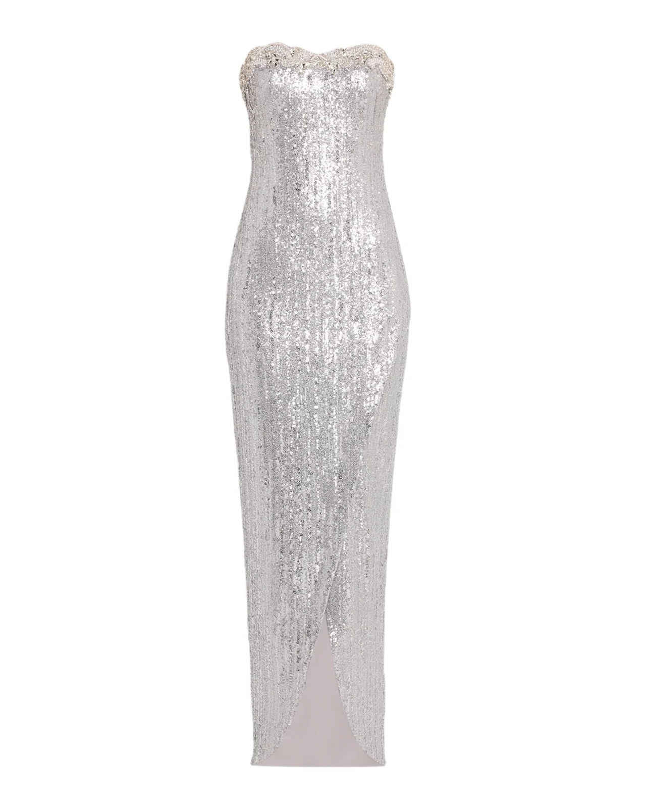 Strapless Sequined Column Gown