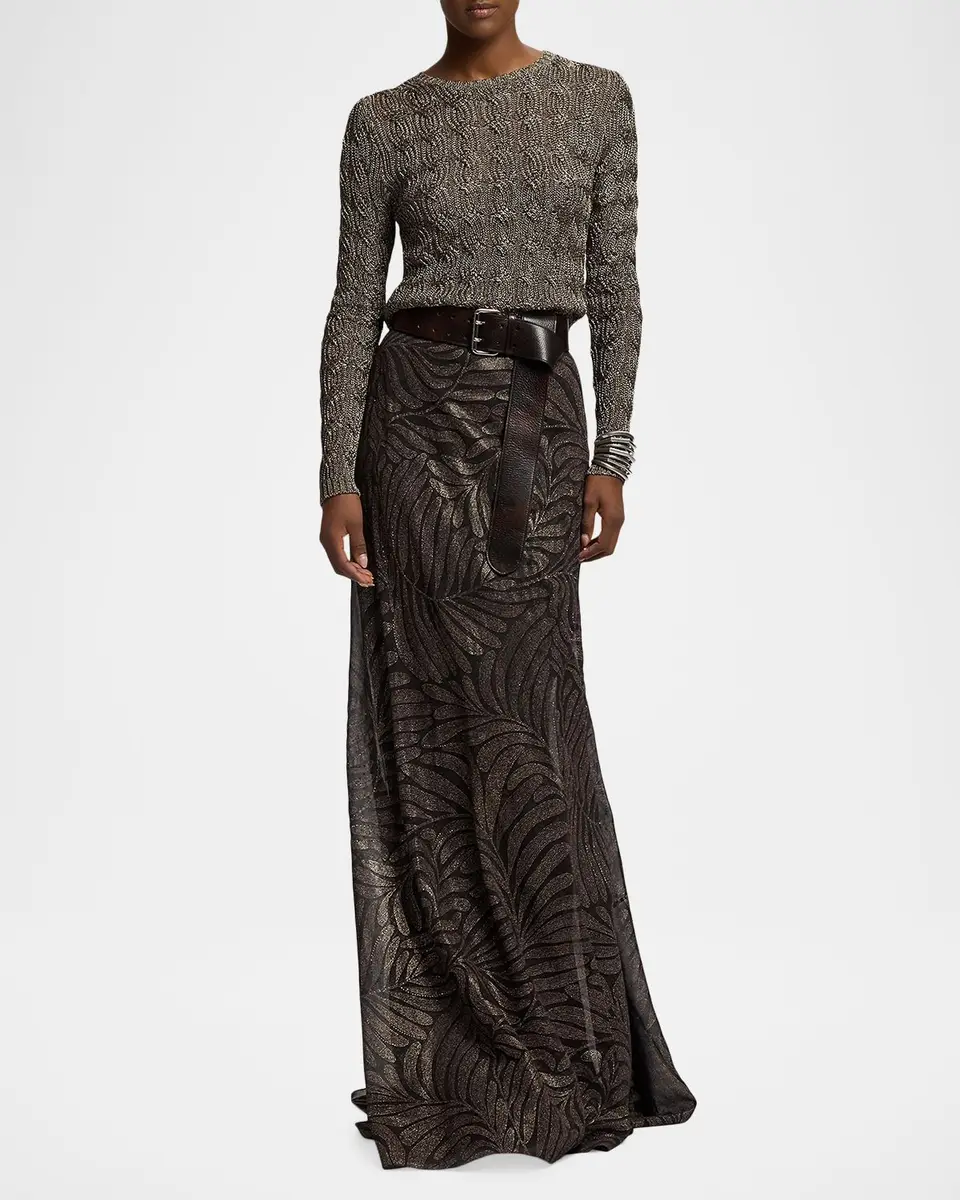Ralph Lauren Collection Masina Foiled Crinkle Chiffon Skirt | Thumbnail 2 Ralph Lauren Collection Masina Foiled Crinkle Chiffon Skirt | Thumbnail 2