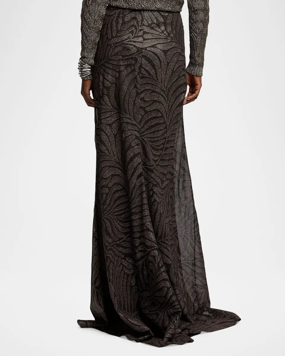 Ralph Lauren Collection Masina Foiled Crinkle Chiffon Skirt | Thumbnail 3 Ralph Lauren Collection Masina Foiled Crinkle Chiffon Skirt | Thumbnail 3