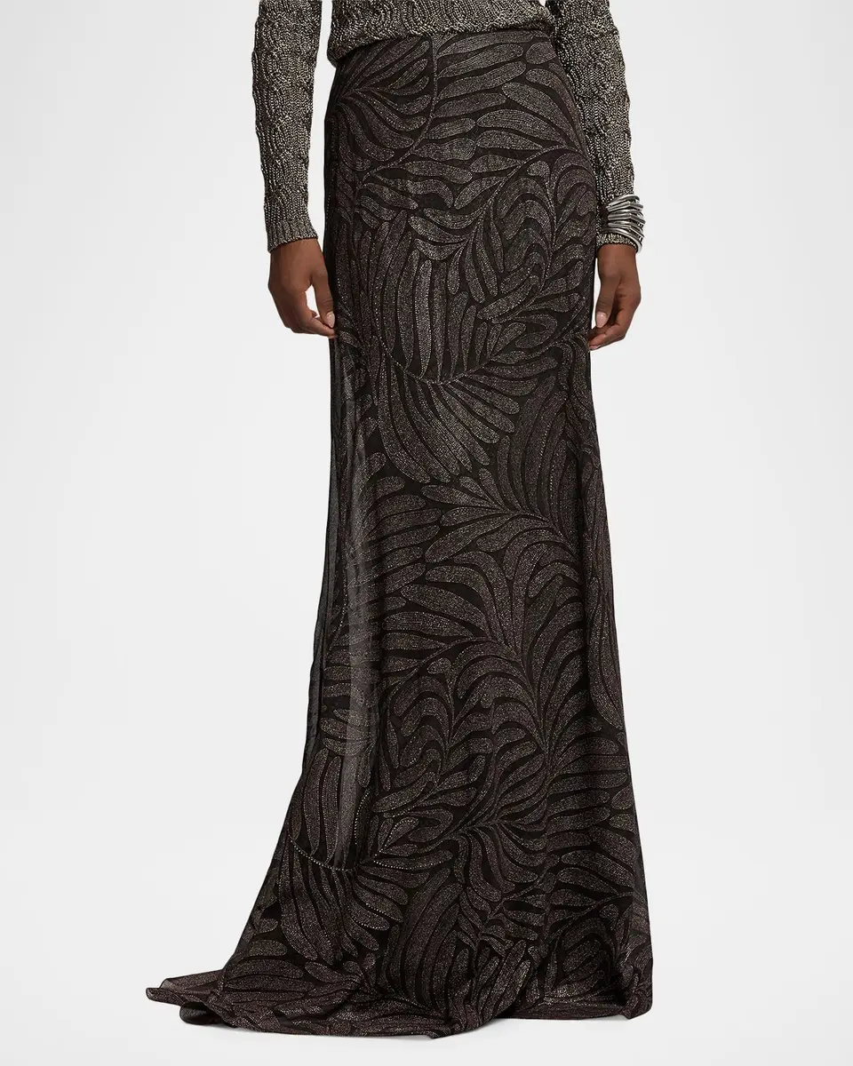 Ralph Lauren Collection Masina Foiled Crinkle Chiffon Skirt | Thumbnail 4 Ralph Lauren Collection Masina Foiled Crinkle Chiffon Skirt | Thumbnail 4