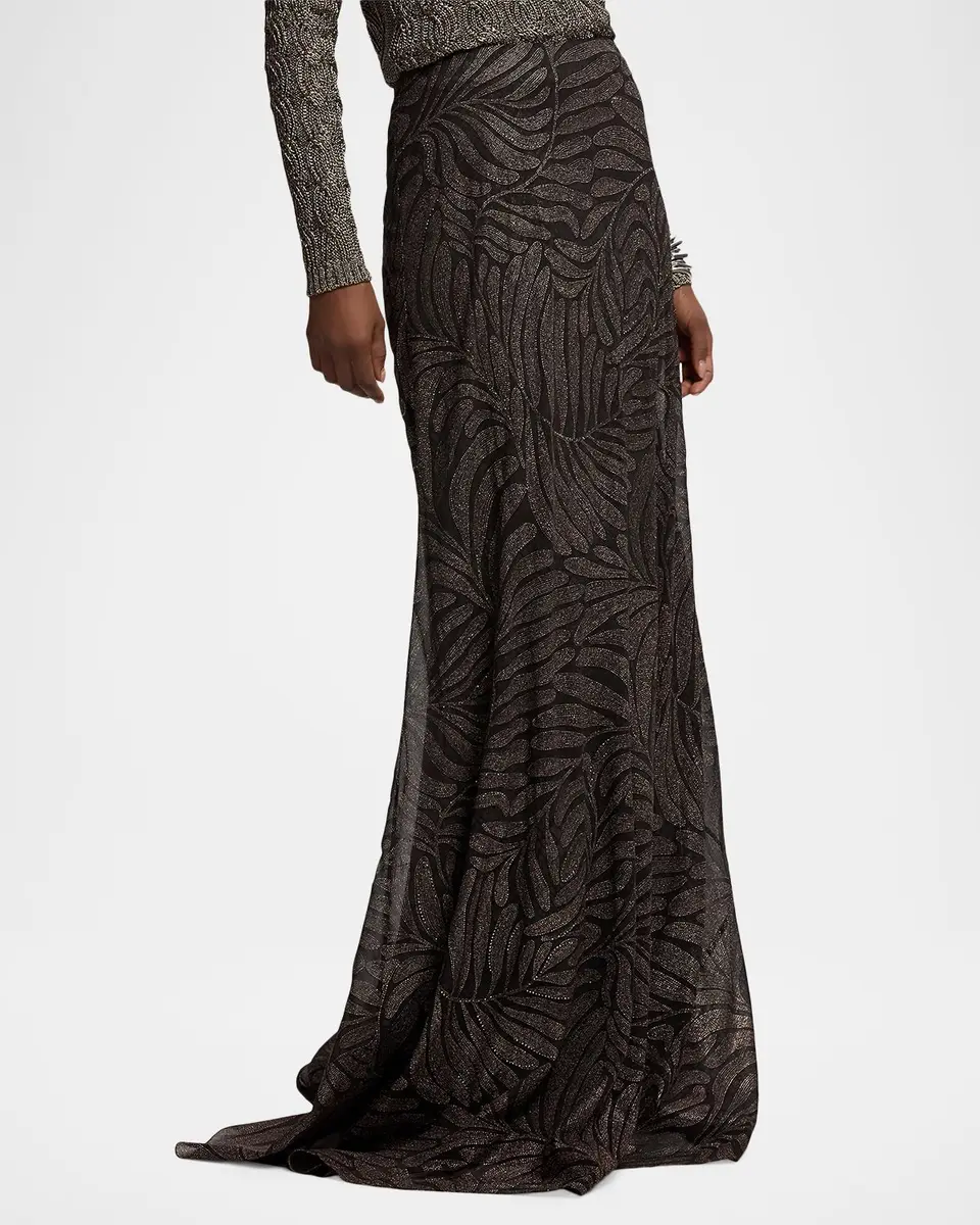 Ralph Lauren Collection Masina Foiled Crinkle Chiffon Skirt | Thumbnail 6 Ralph Lauren Collection Masina Foiled Crinkle Chiffon Skirt | Thumbnail 6