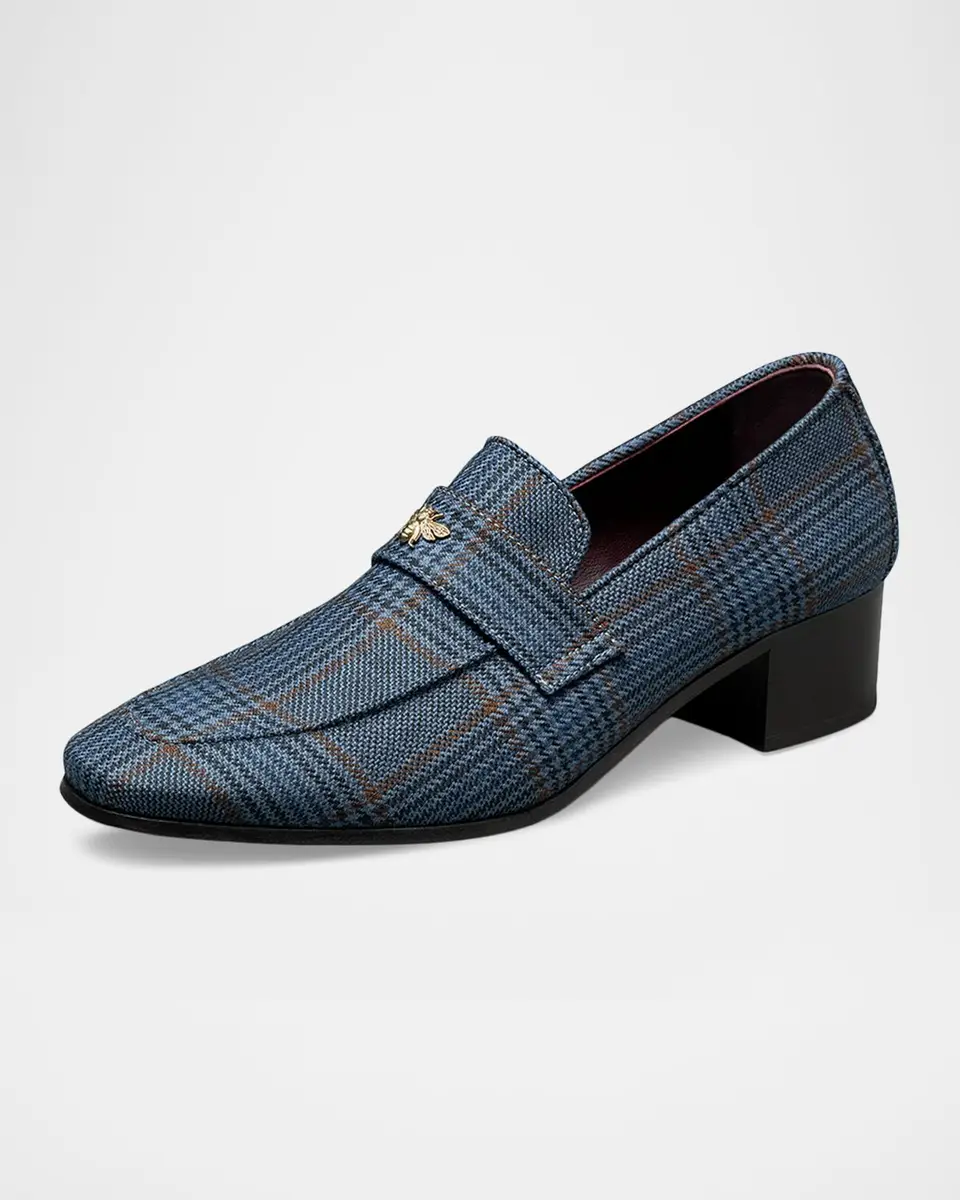 Bougeotte Plaid Wool Block-Heel Penny Loafers | Thumbnail 2 Bougeotte Plaid Wool Block-Heel Penny Loafers | Thumbnail 2