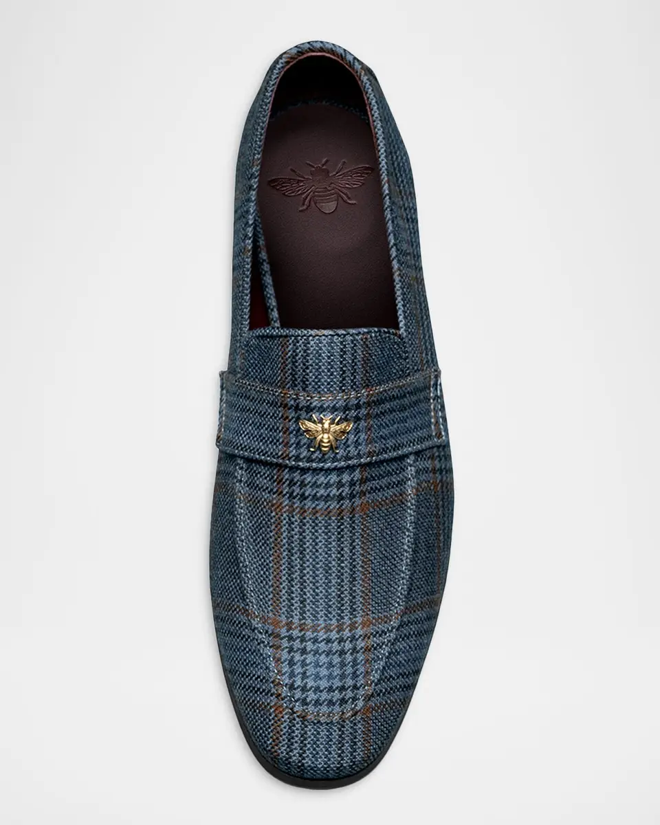 Bougeotte Plaid Wool Block-Heel Penny Loafers | Thumbnail 3 Bougeotte Plaid Wool Block-Heel Penny Loafers | Thumbnail 3