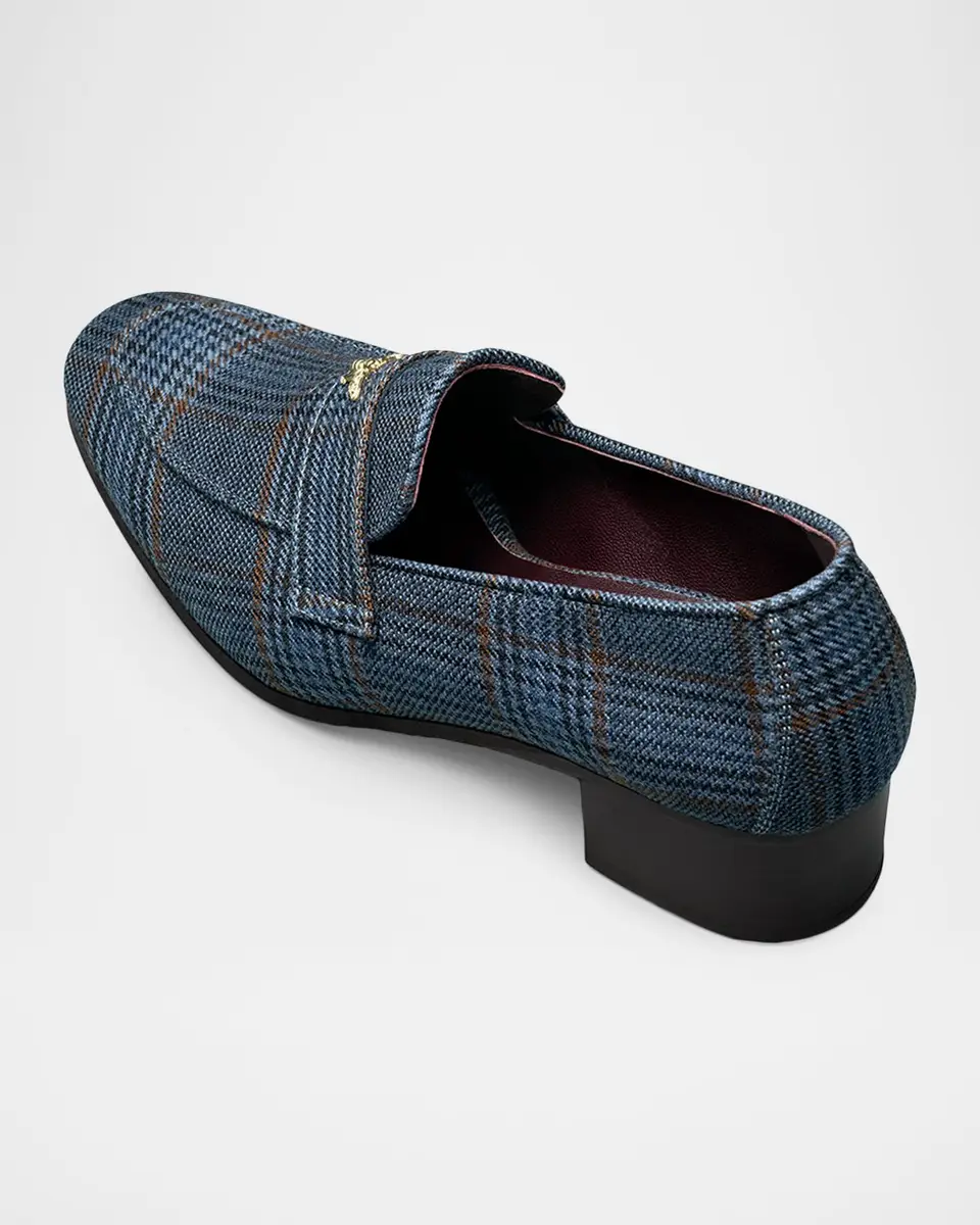 Bougeotte Plaid Wool Block-Heel Penny Loafers | Thumbnail 4 Bougeotte Plaid Wool Block-Heel Penny Loafers | Thumbnail 4