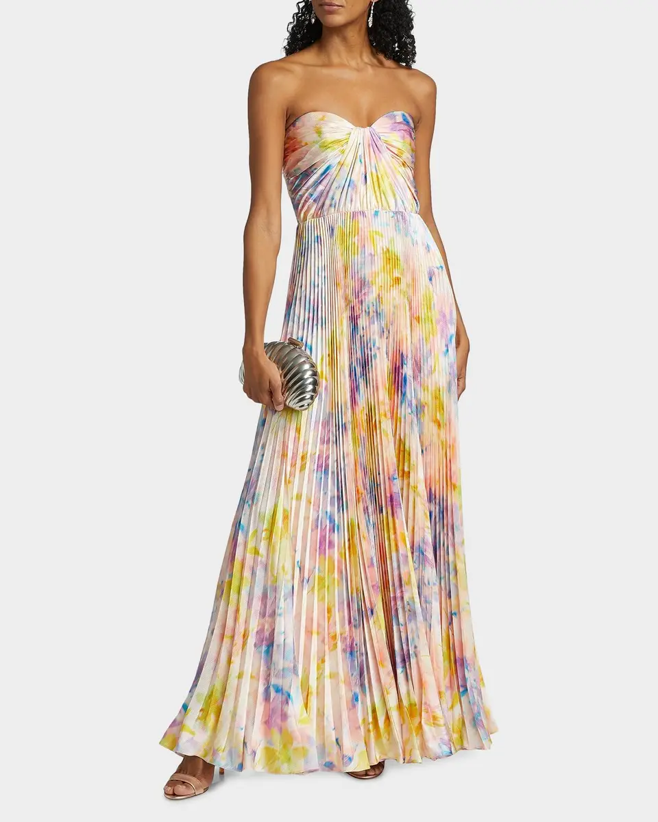 As It May Naomi Abstract Print Satin Strapless Gown | Thumbnail 4 As It May Naomi Abstract Print Satin Strapless Gown | Thumbnail 4