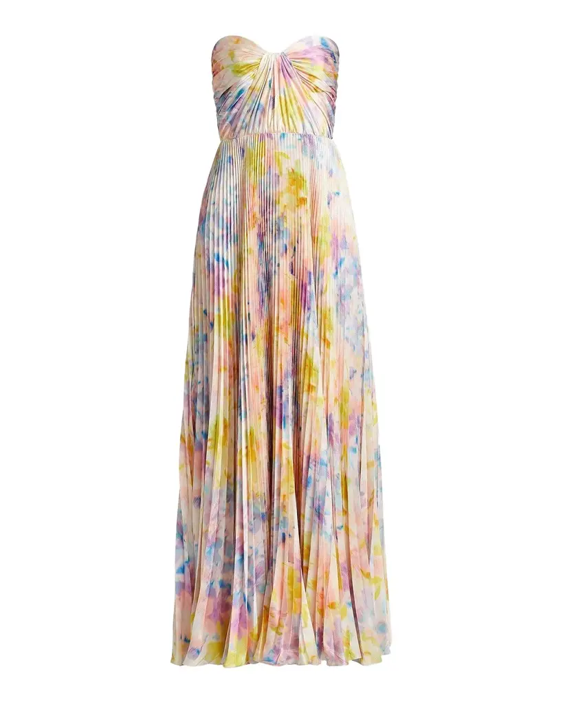 As It May Naomi Abstract Print Satin Strapless Gown | Image 1 As It May Naomi Abstract Print Satin Strapless Gown | Image 1