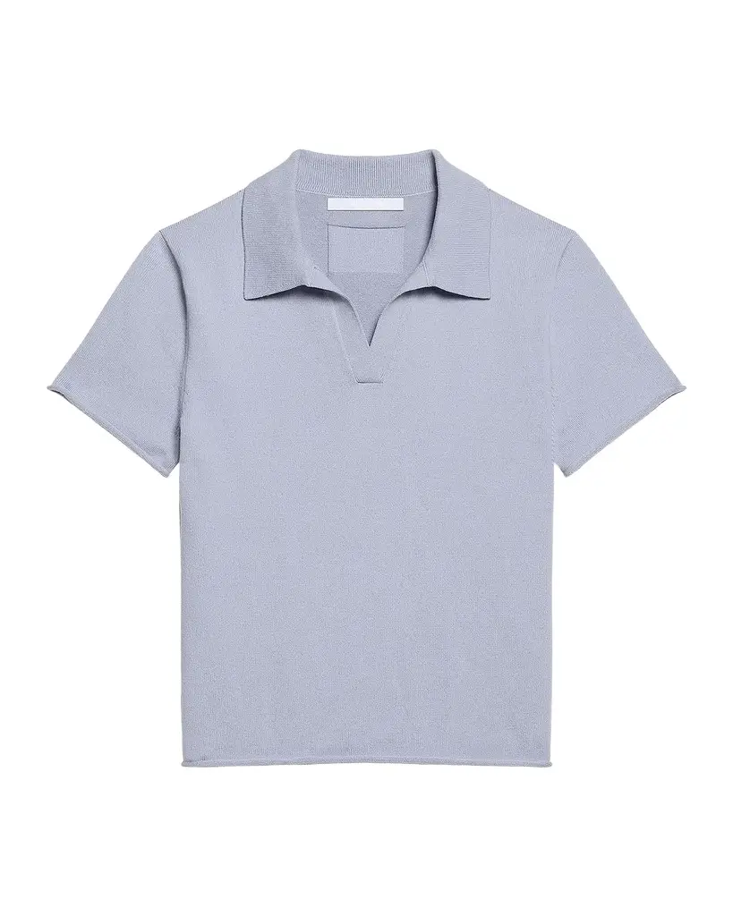 Helmut Lang Short-Sleeve Shrunken Polo Shirt | Image 1 Helmut Lang Short-Sleeve Shrunken Polo Shirt | Image 1