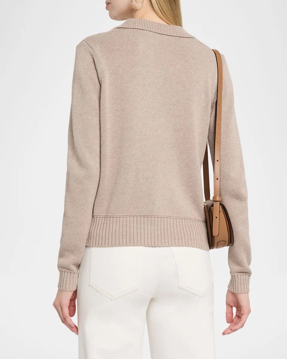 Autumn Cashmere Geometric Cotton Lace-Up Sweater | Thumbnail 3 Autumn Cashmere Geometric Cotton Lace-Up Sweater | Thumbnail 3