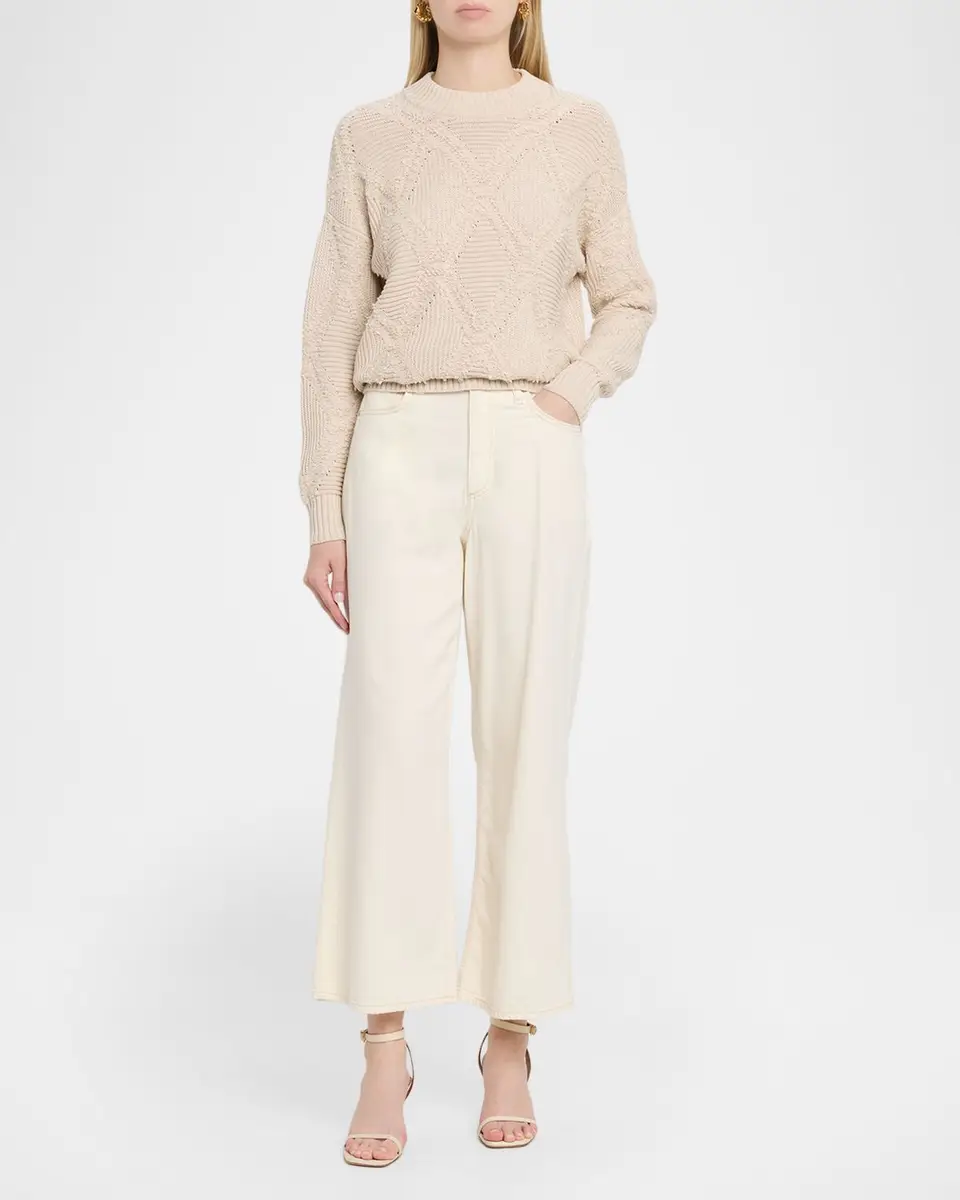 Autumn Cashmere Ribbed and Boucle Knit Diamond Sweater | Thumbnail 2 Autumn Cashmere Ribbed and Boucle Knit Diamond Sweater | Thumbnail 2