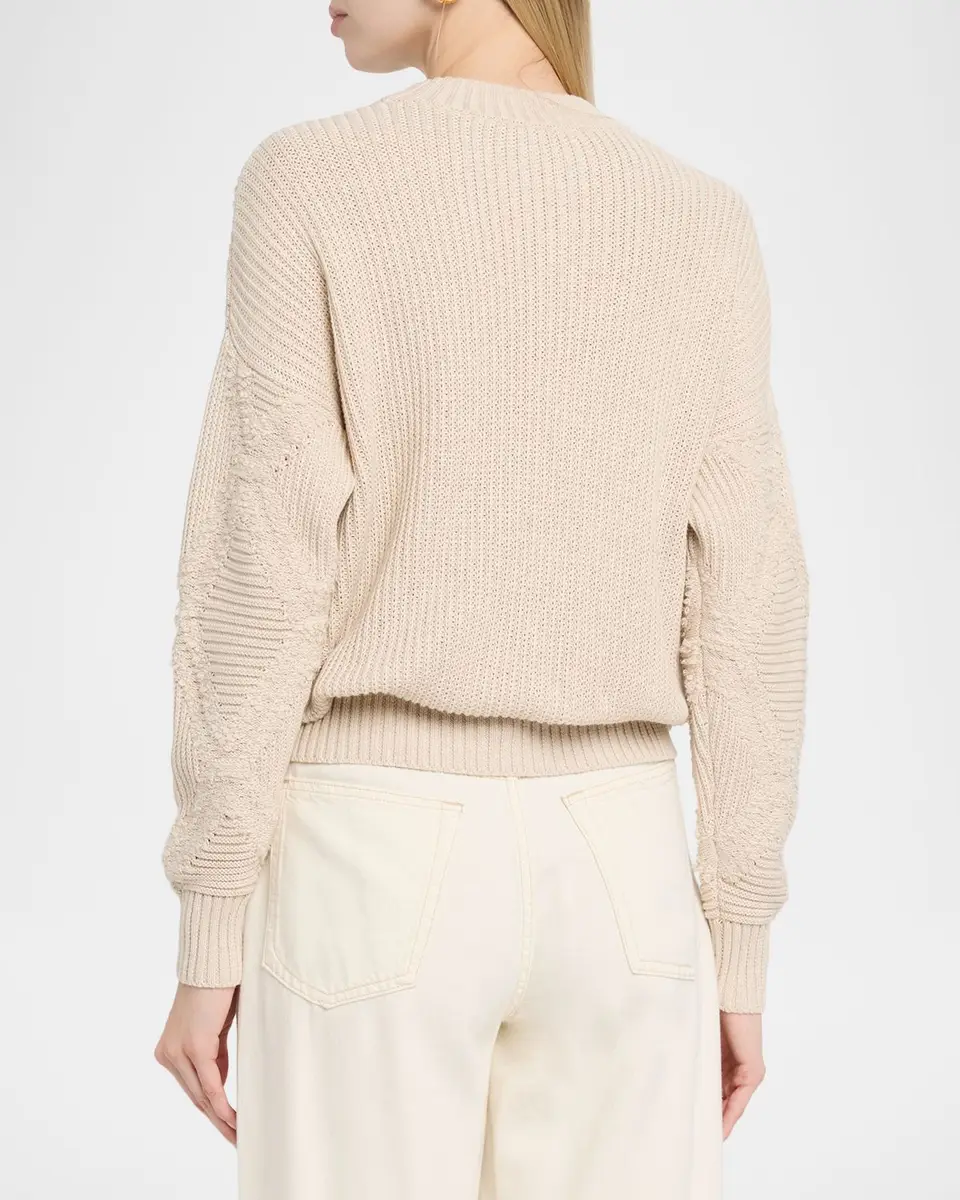Autumn Cashmere Ribbed and Boucle Knit Diamond Sweater | Thumbnail 3 Autumn Cashmere Ribbed and Boucle Knit Diamond Sweater | Thumbnail 3