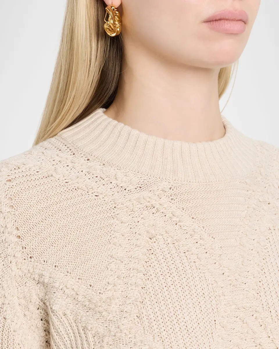 Autumn Cashmere Ribbed and Boucle Knit Diamond Sweater | Thumbnail 5 Autumn Cashmere Ribbed and Boucle Knit Diamond Sweater | Thumbnail 5