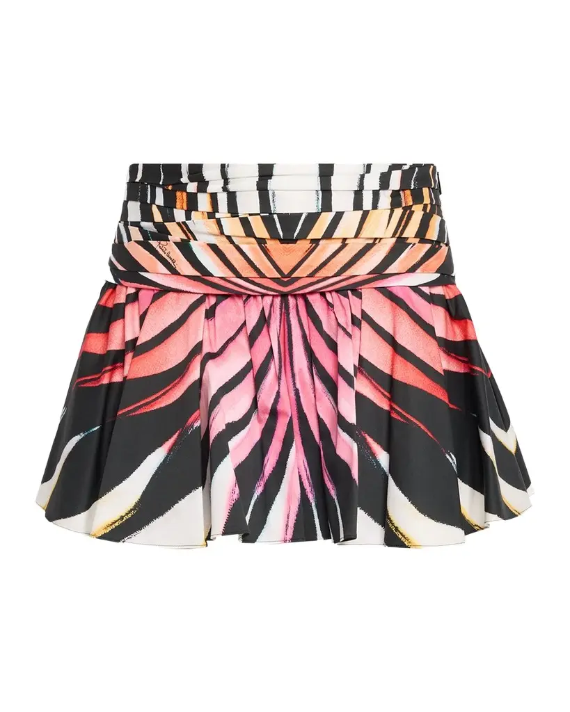 Roberto Cavalli Ray Of Paradise Print Flared Mini Skirt | Image 1 Roberto Cavalli Ray Of Paradise Print Flared Mini Skirt | Image 1