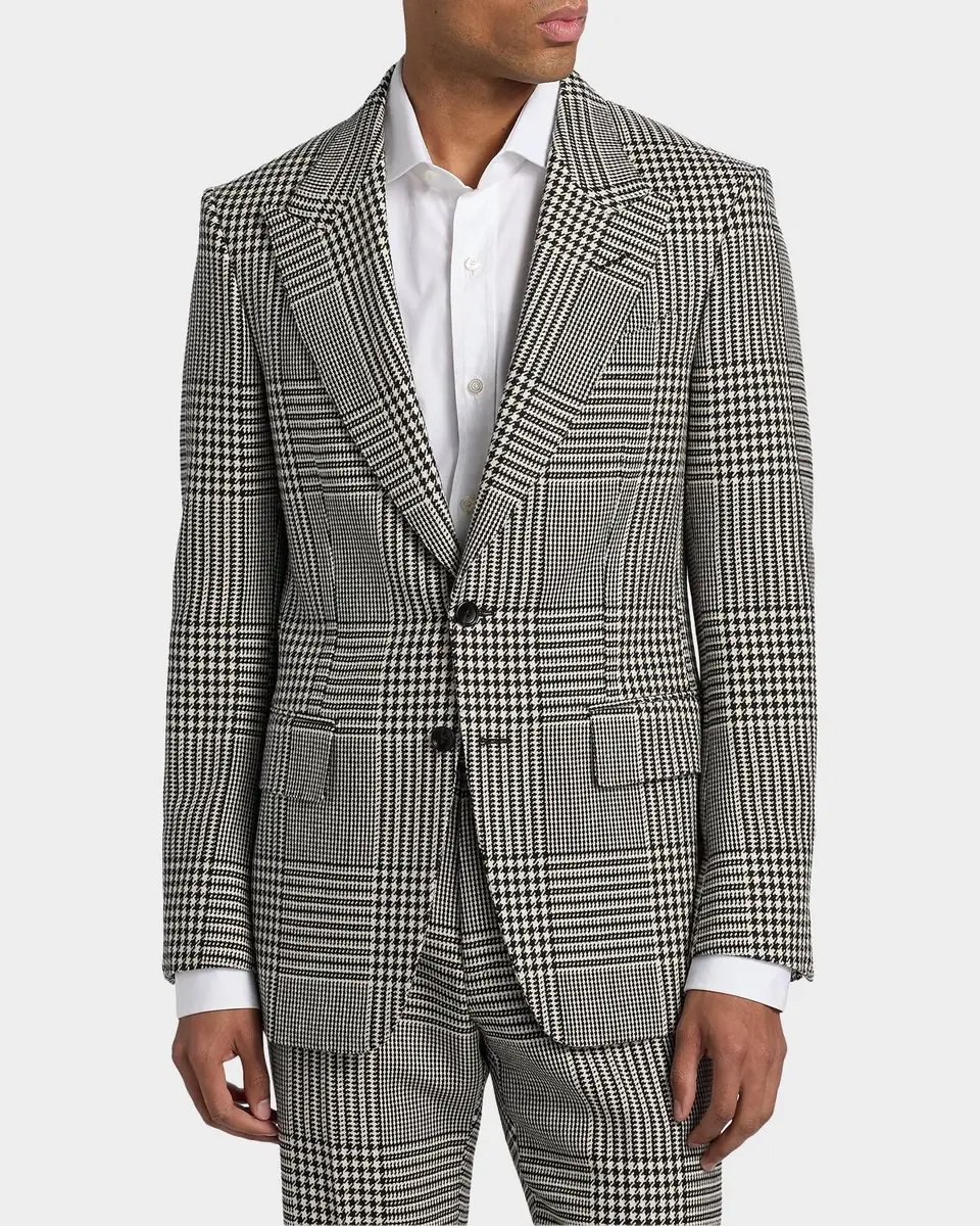 Tom Ford Men's Master Prince of Wales Wool Jacket | Thumbnail 3 Tom Ford Men's Master Prince of Wales Wool Jacket | Thumbnail 3
