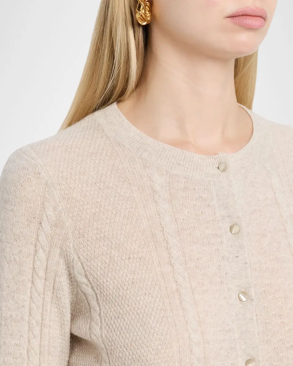 Autumn Cashmere Stitchery Crewneck Cashmere Cardigan | Thumbnail 5 Autumn Cashmere Stitchery Crewneck Cashmere Cardigan | Thumbnail 5