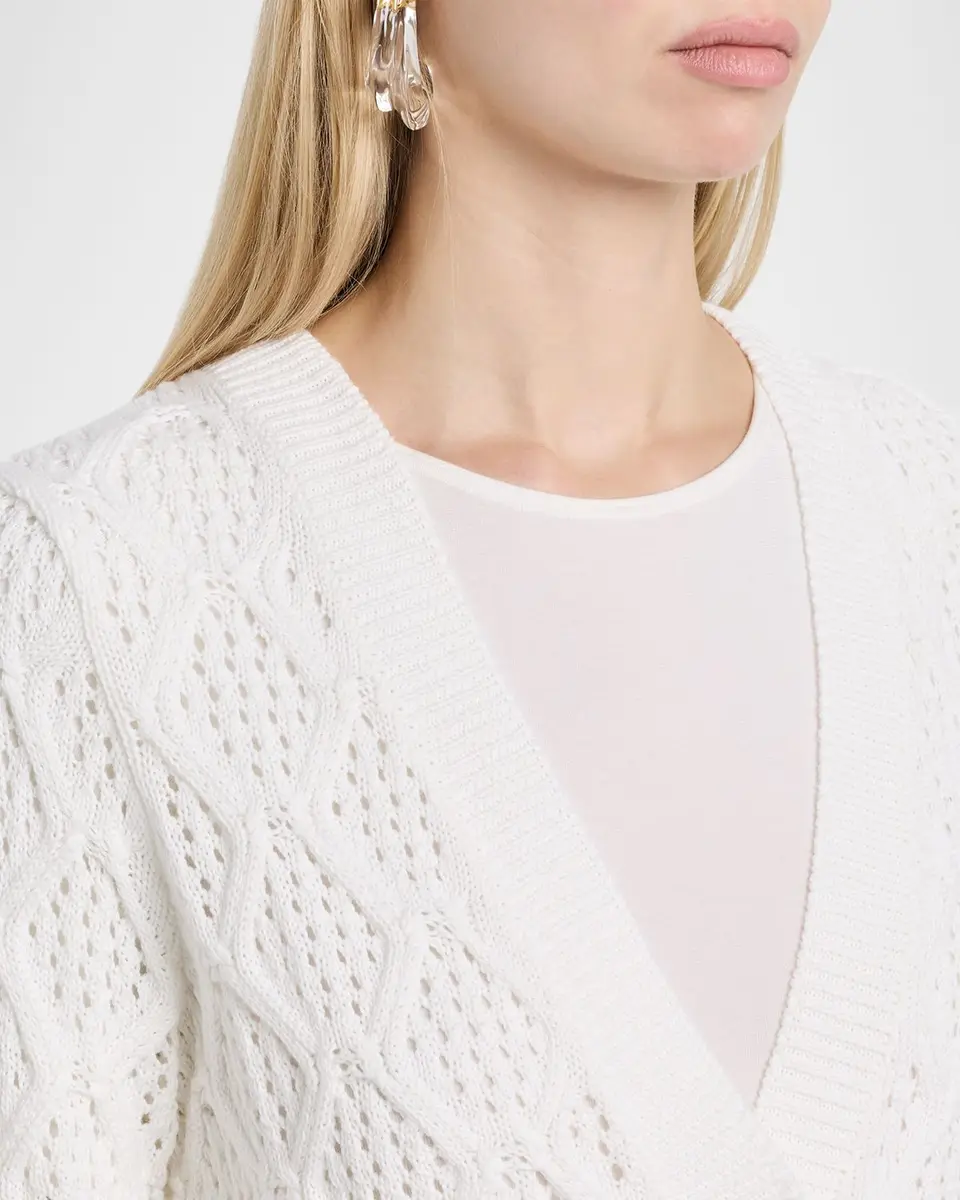 Autumn Cashmere Scalloped Pointelle Diamond Knit Cardigan | Thumbnail 5 Autumn Cashmere Scalloped Pointelle Diamond Knit Cardigan | Thumbnail 5