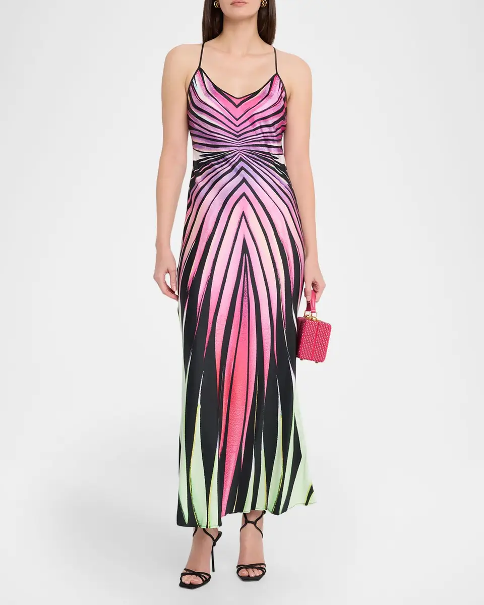 Roberto Cavalli Ray of Paradise Silk Backless Slip Dress | Thumbnail 2