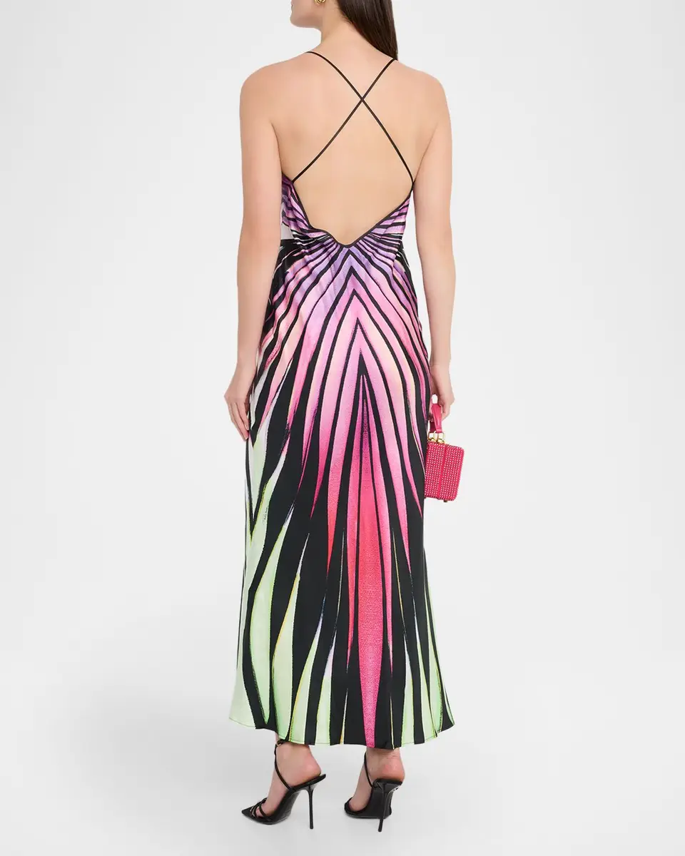 Roberto Cavalli Ray of Paradise Silk Backless Slip Dress | Thumbnail 3