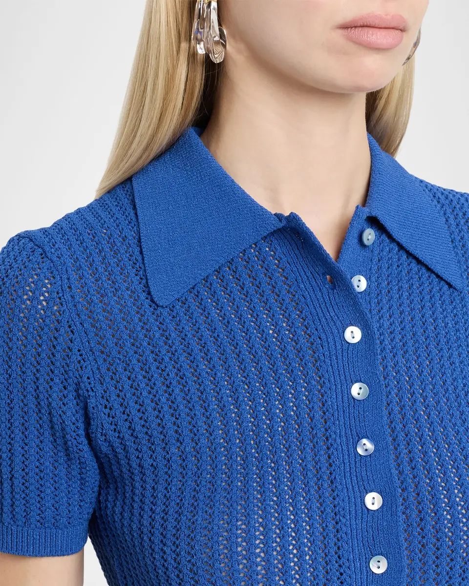 Autumn Cashmere Button-Front Pointelle Knit Sweater | Thumbnail 5 Autumn Cashmere Button-Front Pointelle Knit Sweater | Thumbnail 5