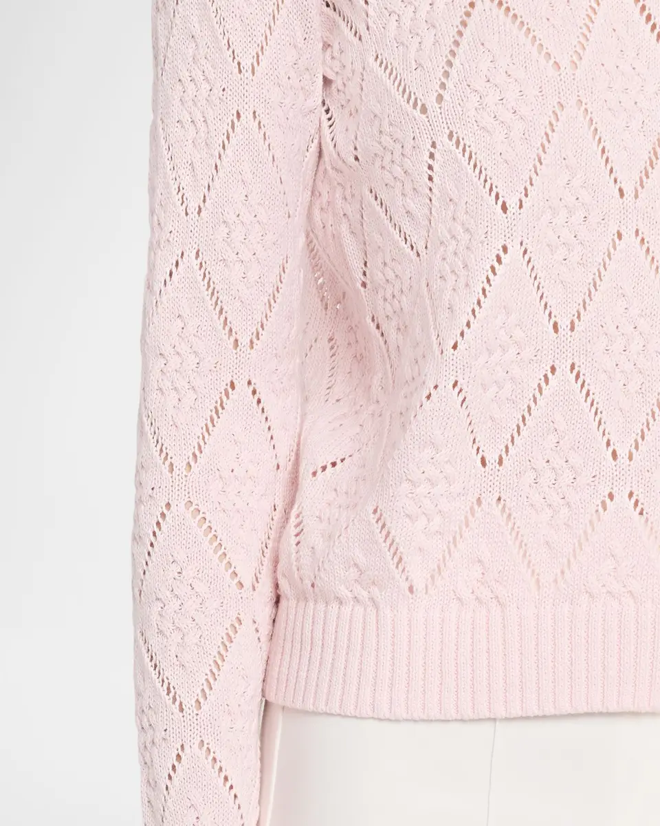 Autumn Cashmere Crewneck Diamond Stitch Cotton Sweater | Thumbnail 5 Autumn Cashmere Crewneck Diamond Stitch Cotton Sweater | Thumbnail 5